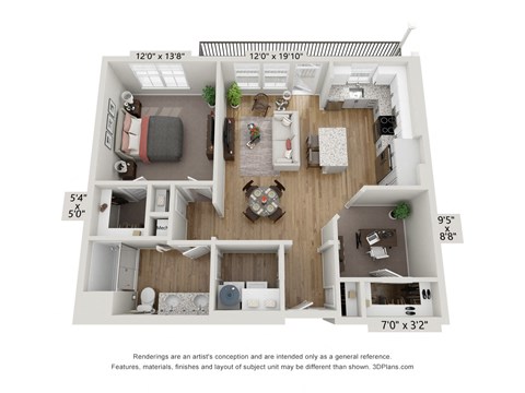 a 1 bedroom floor plan  summit  505 sq ft